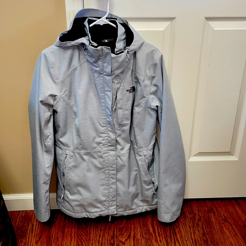 The North face women’s grey coat with fleece lining